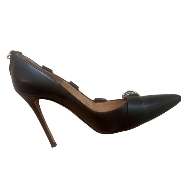 Gianvito Rossi Clash Black Leather Heels with Bucle Detail - Picture 8 of 15